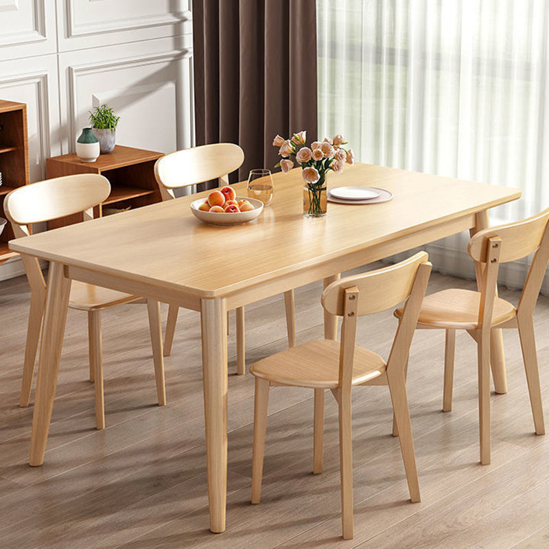 Contemporary Wooden Dining Table Rectangle Table with Wood Legs for Home Use 55.1"L x 31.5"W x 29.5"H Without Chairs Clearhalo 'Dining Tables & Seating' 'Dining Tables' 'dining_table' 'furn' 'furn_dining_table' 'Furniture' 'Kitchen & Dining Furniture' 6653155