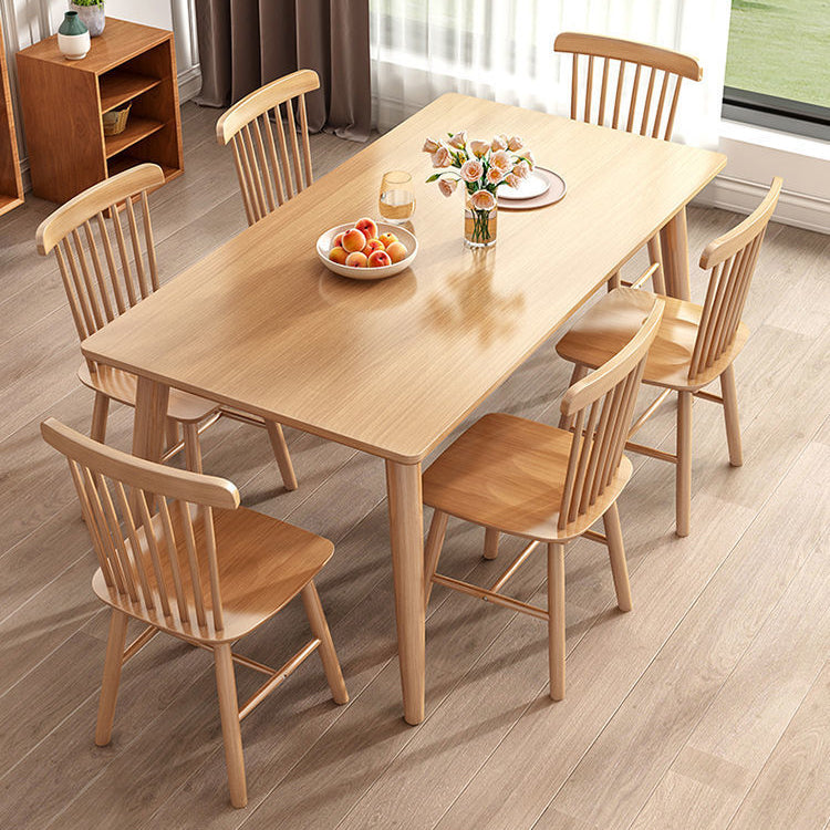 Contemporary Wooden Dining Table Rectangle Table with Wood Legs for Home Use Clearhalo 'Dining Tables & Seating' 'Dining Tables' 'dining_table' 'furn' 'furn_dining_table' 'Furniture' 'Kitchen & Dining Furniture' 6653161