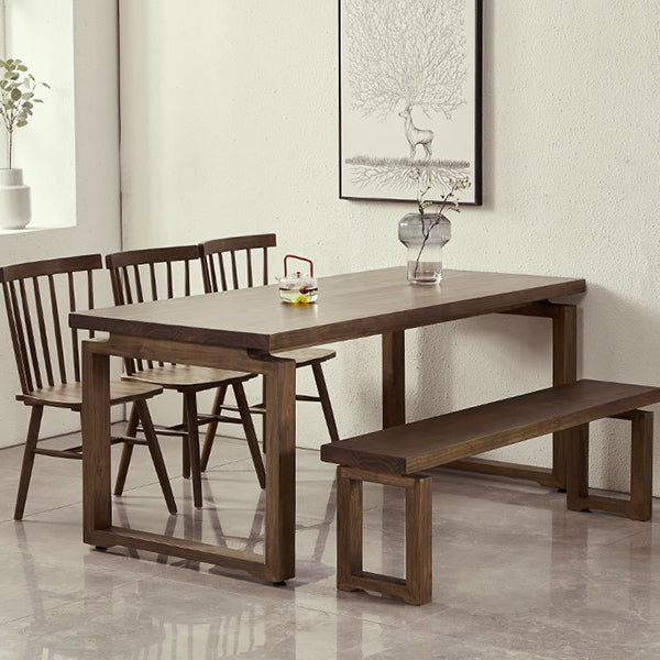 Industrial Double Pedestal Dining Table Pine Wood Table for Cafe Dining Room Clearhalo 'Dining Tables & Seating' 'Dining Tables' 'dining_table' 'furn' 'furn_dining_table' 'Furniture' 'Kitchen & Dining Furniture' 6653180