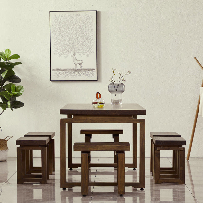 Industrial Double Pedestal Dining Table Pine Wood Table for Cafe Dining Room Clearhalo 'Dining Tables & Seating' 'Dining Tables' 'dining_table' 'furn' 'furn_dining_table' 'Furniture' 'Kitchen & Dining Furniture' 6653183