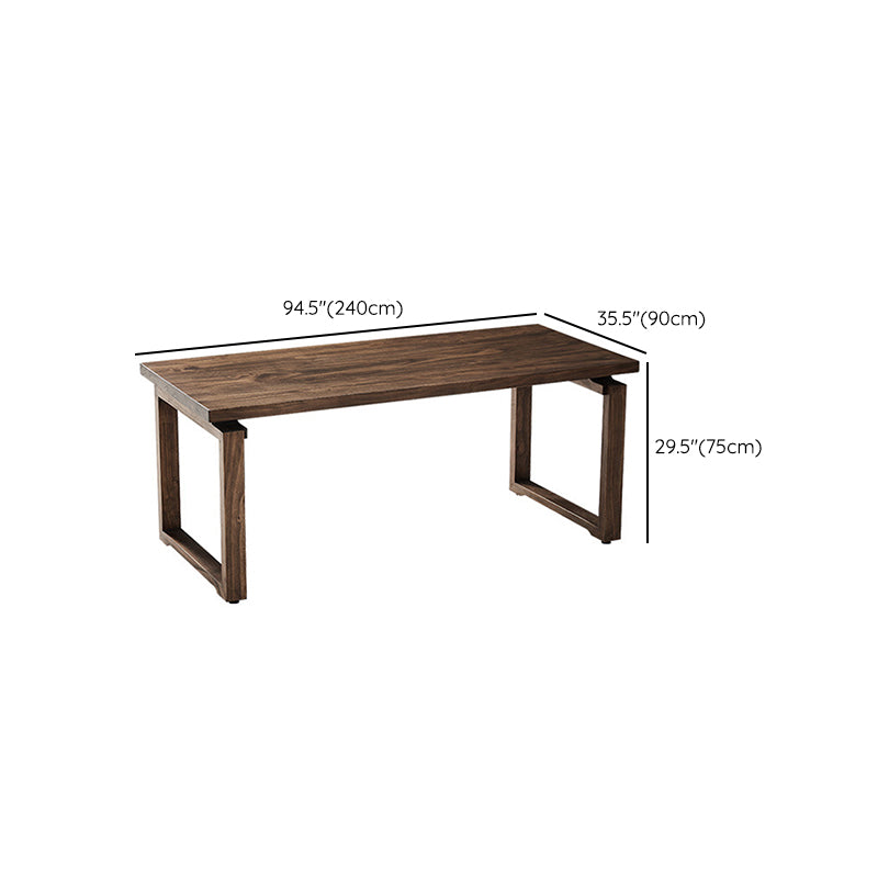 Industrial Double Pedestal Dining Table Pine Wood Table for Cafe Dining Room Clearhalo 'Dining Tables & Seating' 'Dining Tables' 'dining_table' 'furn' 'furn_dining_table' 'Furniture' 'Kitchen & Dining Furniture' 6653192