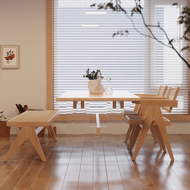 Industrial Trestle Dining Table Pine Wood Table for Dining Room 55.1"L x 27.6"W x 29.5"H Without Chairs Clearhalo 'Dining Tables & Seating' 'Dining Tables' 'dining_table' 'furn' 'furn_dining_table' 'Furniture' 'Kitchen & Dining Furniture' 6653195
