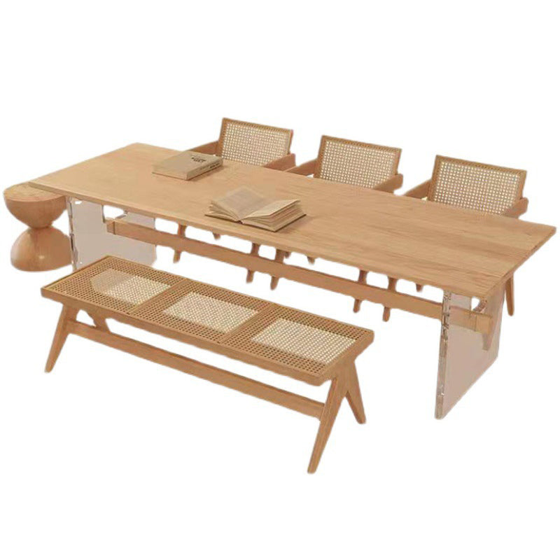 Industrial Trestle Dining Table Pine Wood Table for Dining Room Clearhalo 'Dining Tables & Seating' 'Dining Tables' 'dining_table' 'furn' 'furn_dining_table' 'Furniture' 'Kitchen & Dining Furniture' 6653196