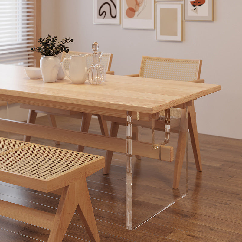 Industrial Trestle Dining Table Pine Wood Table for Dining Room Clearhalo 'Dining Tables & Seating' 'Dining Tables' 'dining_table' 'furn' 'furn_dining_table' 'Furniture' 'Kitchen & Dining Furniture' 6653199