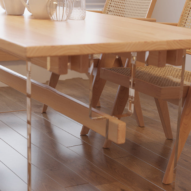 Industrial Trestle Dining Table Pine Wood Table for Dining Room Clearhalo 'Dining Tables & Seating' 'Dining Tables' 'dining_table' 'furn' 'furn_dining_table' 'Furniture' 'Kitchen & Dining Furniture' 6653201