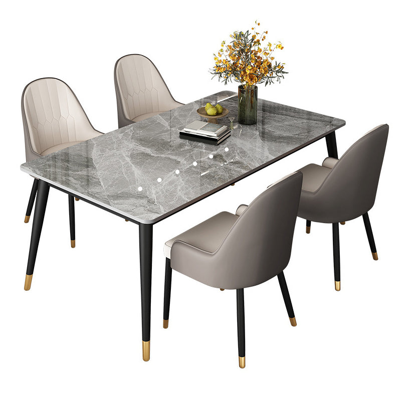 Modern 4 Legs Pedestal Dining Table Stone Table for Dining Room