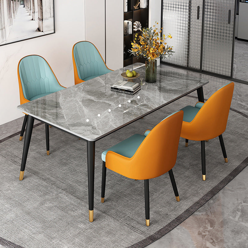 Modern 4 Legs Pedestal Dining Table Stone Table for Dining Room