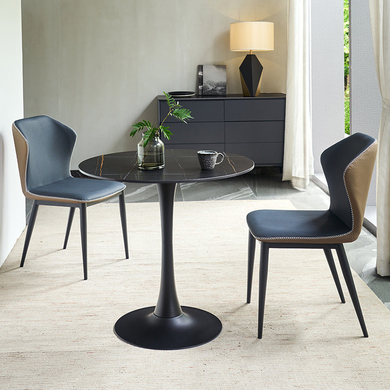 Modern Tulip Pedestal Dining Table Stone Table for Dining Room 27.6"L x 27.6"W x 29.5"H Without Chairs Clearhalo 'Dining Tables & Seating' 'Dining Tables' 'dining_table' 'furn' 'furn_dining_table' 'Furniture' 'Kitchen & Dining Furniture' 6653233