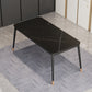 Medieval Modern Stone Dining Table with 4 Legs Pedestal Table for Dining Room