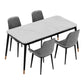 Medieval Modern Stone Dining Table with 4 Legs Pedestal Table for Dining Room