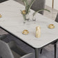 Medieval Modern Stone Dining Table with 4 Legs Pedestal Table for Dining Room