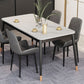 Medieval Modern Stone Dining Table with 4 Legs Pedestal Table for Dining Room
