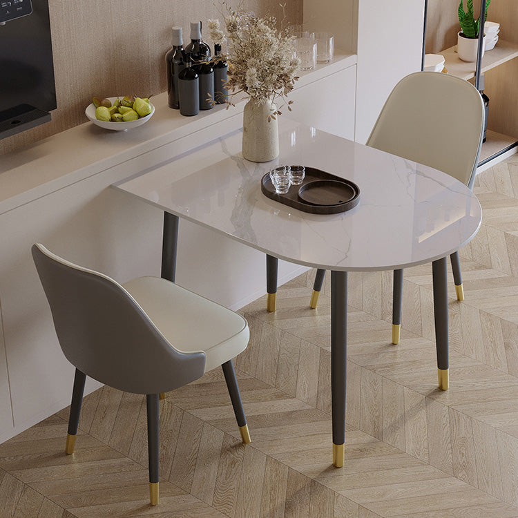 Esstisch mit schwarzem Gestell, moderner Steintisch für Küche und Esszimmer