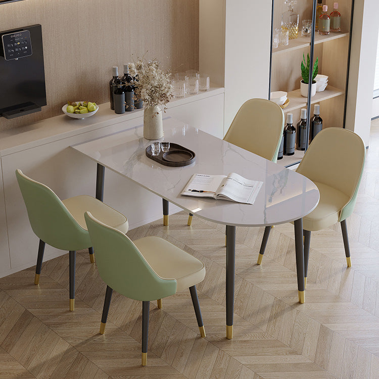 Esstisch mit schwarzem Gestell, moderner Steintisch für Küche und Esszimmer