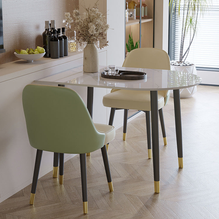 Esstisch mit schwarzem Gestell, moderner Steintisch für Küche und Esszimmer