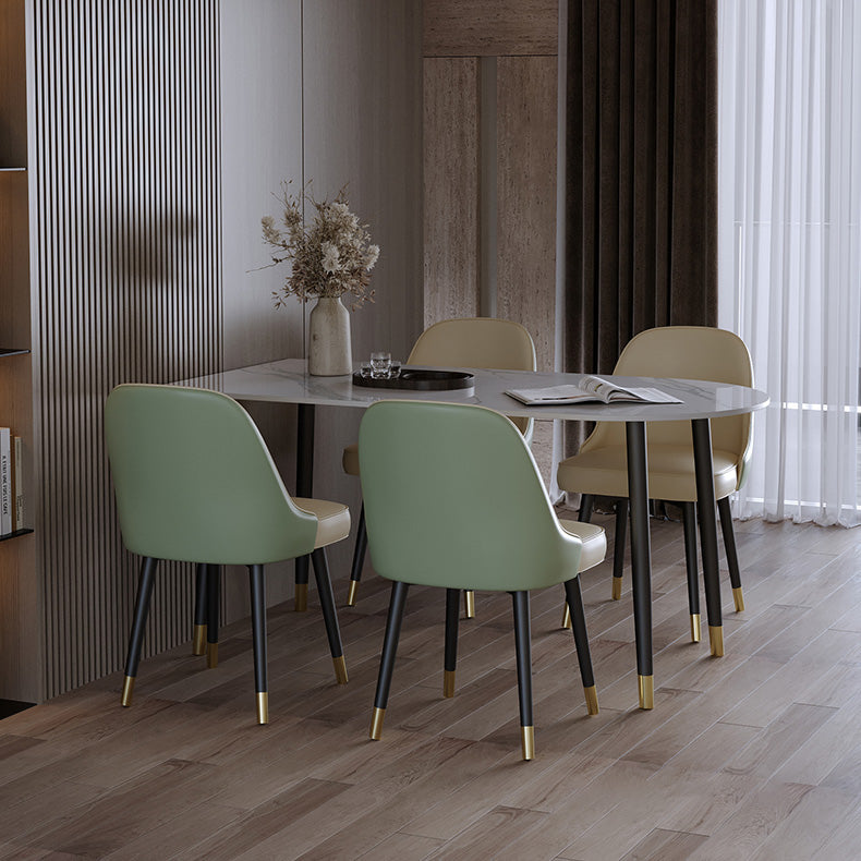 Esstisch mit schwarzem Gestell, moderner Steintisch für Küche und Esszimmer