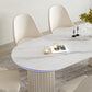 Modern Stone Dining Table White Double Pedestal Base Table for Dining Room Clearhalo 'Dining Tables & Seating' 'Dining Tables' 'dining_table' 'furn' 'furn_dining_table' 'Furniture' 'Kitchen & Dining Furniture' 6653301