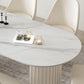 Modern Stone Dining Table White Double Pedestal Base Table for Dining Room Clearhalo 'Dining Tables & Seating' 'Dining Tables' 'dining_table' 'furn' 'furn_dining_table' 'Furniture' 'Kitchen & Dining Furniture' 6653303