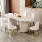 Modern Stone Dining Table White Double Pedestal Base Table for Dining Room Clearhalo 'Dining Tables & Seating' 'Dining Tables' 'dining_table' 'furn' 'furn_dining_table' 'Furniture' 'Kitchen & Dining Furniture' 6653306