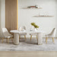 Modern Stone Dining Table White Double Pedestal Base Table for Dining Room Clearhalo 'Dining Tables & Seating' 'Dining Tables' 'dining_table' 'furn' 'furn_dining_table' 'Furniture' 'Kitchen & Dining Furniture' 6653309