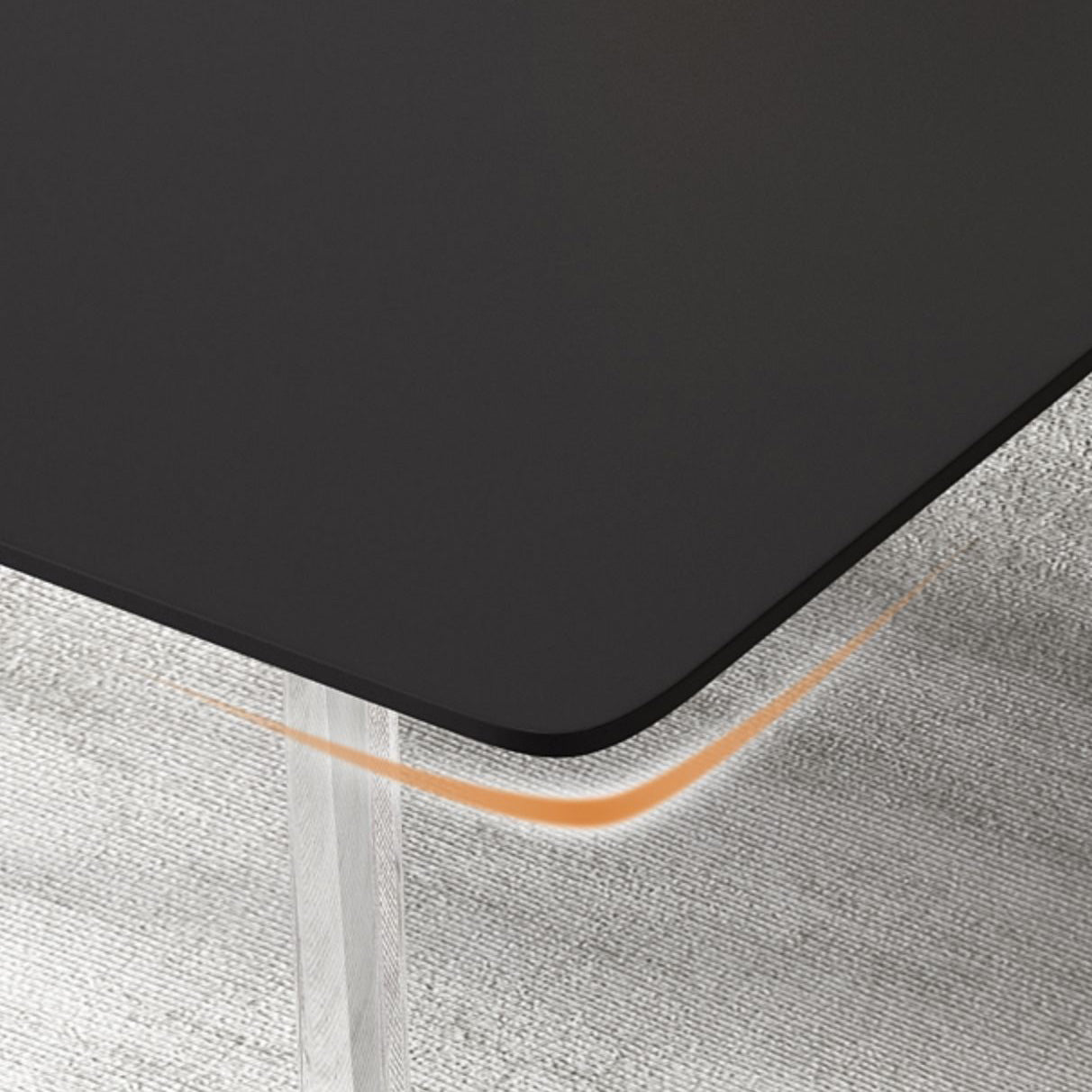 Moderne rechthoekige eettafel van gesinterde stenen tafel met plastic poten voor thuisgebruik