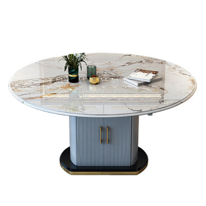 Moderner, skalierbarer Esstisch aus Stein, runder Tisch für das Esszimmer