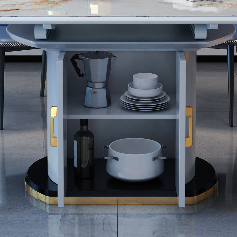 Moderner, skalierbarer Esstisch aus Stein, runder Tisch für das Esszimmer