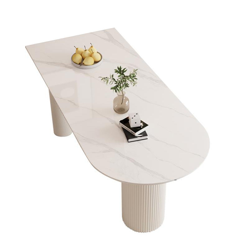 Modern Dining Table Sintered Stone Table with Wood Legs for Home Use 78.7"L x 31.5"W x 29.5"H Without Chairs Clearhalo 'Dining Tables & Seating' 'Dining Tables' 'dining_table' 'furn' 'furn_dining_table' 'Furniture' 'Kitchen & Dining Furniture' 6653391