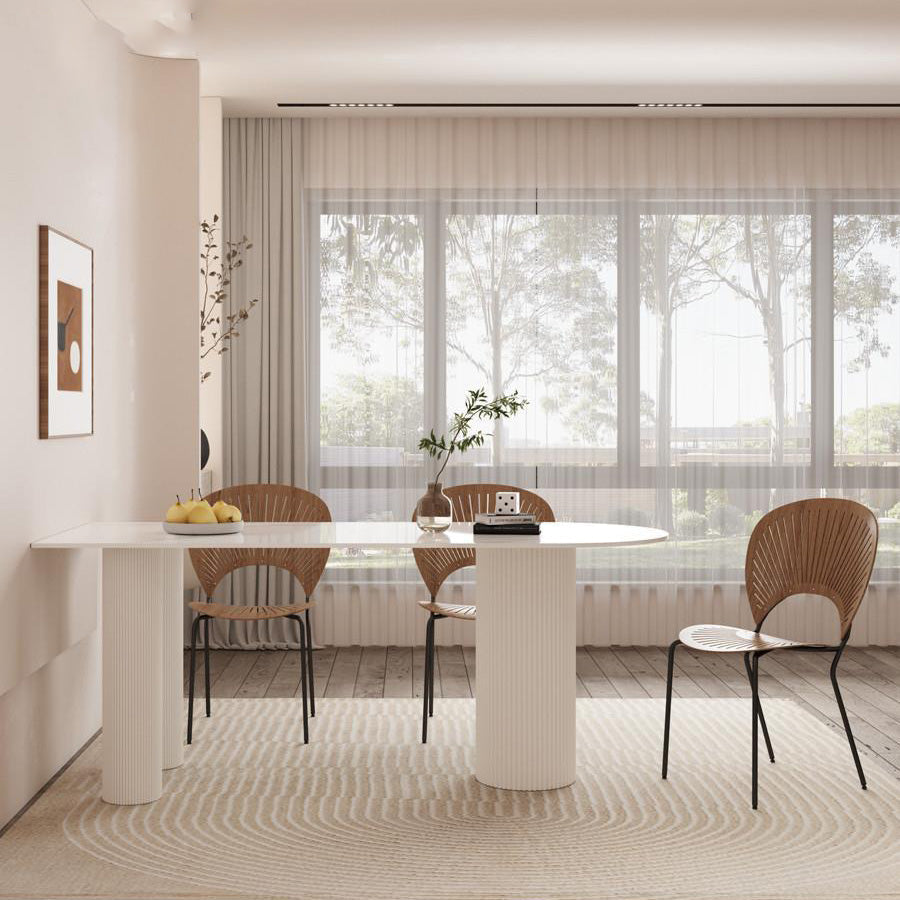 Modern Dining Table Sintered Stone Table with Wood Legs for Home Use 70.9"L x 31.5"W x 29.5"H Without Chairs Clearhalo 'Dining Tables & Seating' 'Dining Tables' 'dining_table' 'furn' 'furn_dining_table' 'Furniture' 'Kitchen & Dining Furniture' 6653393
