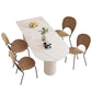 Modern Dining Table Sintered Stone Table with Wood Legs for Home Use Clearhalo 'Dining Tables & Seating' 'Dining Tables' 'dining_table' 'furn' 'furn_dining_table' 'Furniture' 'Kitchen & Dining Furniture' 6653395