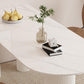 Modern Dining Table Sintered Stone Table with Wood Legs for Home Use Clearhalo 'Dining Tables & Seating' 'Dining Tables' 'dining_table' 'furn' 'furn_dining_table' 'Furniture' 'Kitchen & Dining Furniture' 6653396