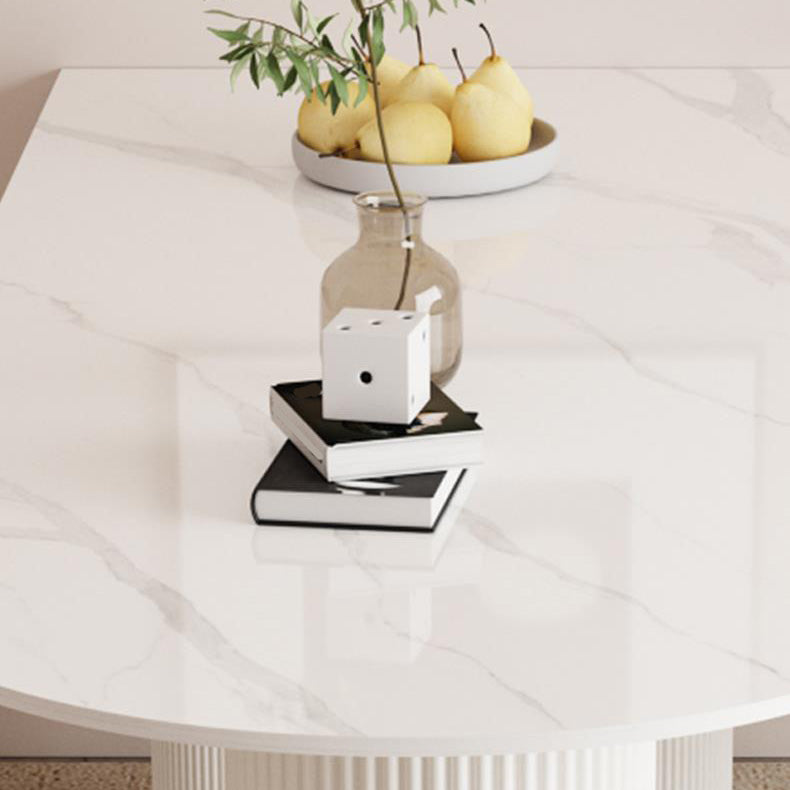 Modern Dining Table Sintered Stone Table with Wood Legs for Home Use Clearhalo 'Dining Tables & Seating' 'Dining Tables' 'dining_table' 'furn' 'furn_dining_table' 'Furniture' 'Kitchen & Dining Furniture' 6653397