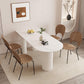 Modern Dining Table Sintered Stone Table with Wood Legs for Home Use Clearhalo 'Dining Tables & Seating' 'Dining Tables' 'dining_table' 'furn' 'furn_dining_table' 'Furniture' 'Kitchen & Dining Furniture' 6653401