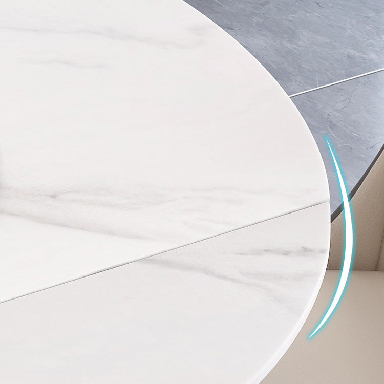 Modern Scalable White Dining Table Stone Table for Dining Room