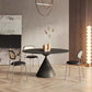 Contemporary Round Dining Table Sintered Stone Table with Metal Leg for Home Use Black 47.2"L x 47.2"W x 29.5"H Without Chairs Clearhalo 'Dining Tables & Seating' 'Dining Tables' 'dining_table' 'furn' 'furn_dining_table' 'Furniture' 'Kitchen & Dining Furniture' 6653417