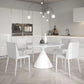 Contemporary Round Dining Table Sintered Stone Table with Metal Leg for Home Use White 39.4"L x 39.4"W x 29.5"H Without Chairs Clearhalo 'Dining Tables & Seating' 'Dining Tables' 'dining_table' 'furn' 'furn_dining_table' 'Furniture' 'Kitchen & Dining Furniture' 6653421