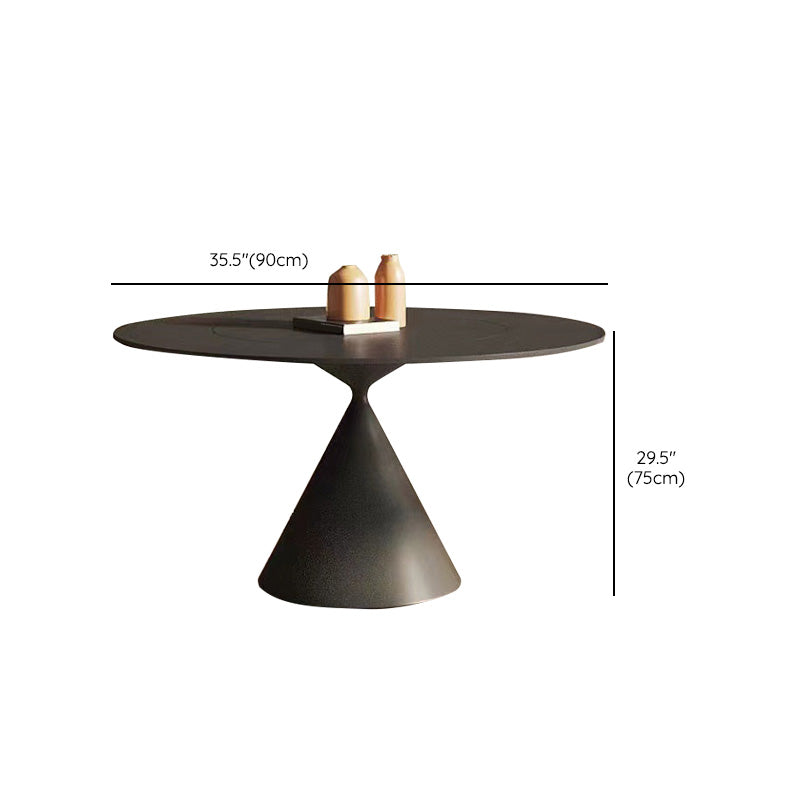 Contemporary Round Dining Table Sintered Stone Table with Metal Leg for Home Use Clearhalo 'Dining Tables & Seating' 'Dining Tables' 'dining_table' 'furn' 'furn_dining_table' 'Furniture' 'Kitchen & Dining Furniture' 6653427