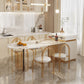 Modern Dining Table Sintered Stone Table with Acrylic Legs for Home Use Brown 63"L x 33.5"W x 29.5"H Without Chairs Clearhalo 'Dining Tables & Seating' 'Dining Tables' 'dining_table' 'furn' 'furn_dining_table' 'Furniture' 'Kitchen & Dining Furniture' 6653451