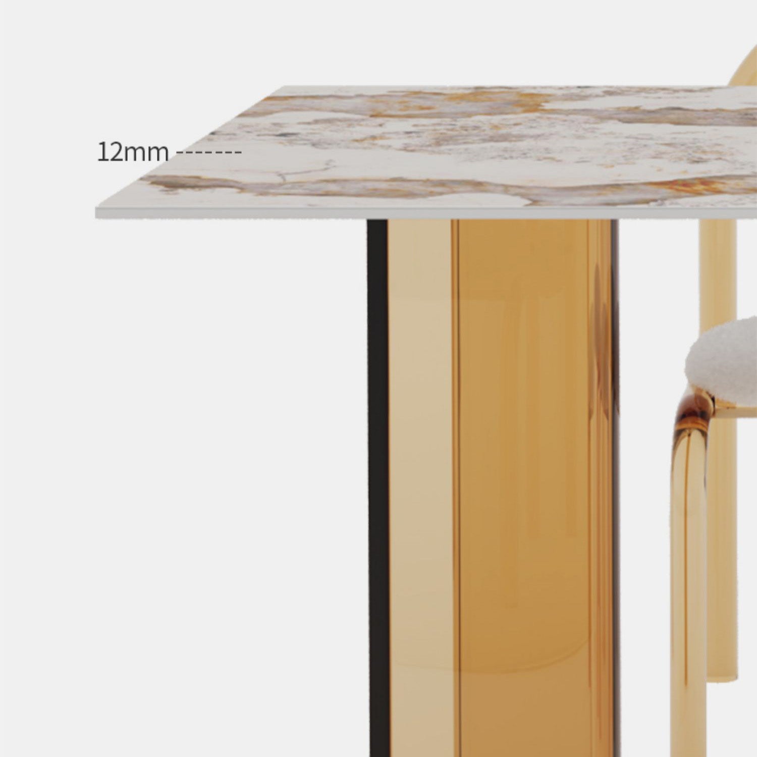 Modern Dining Table Sintered Stone Table with Acrylic Legs for Home Use Clearhalo 'Dining Tables & Seating' 'Dining Tables' 'dining_table' 'furn' 'furn_dining_table' 'Furniture' 'Kitchen & Dining Furniture' 6653456
