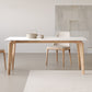 Modern Rectangle Dining Table Sintered Stone Table with Wooden Legs for Home Use 63"L x 31.5"W x 29.5"H Without Chairs Clearhalo 'Dining Tables & Seating' 'Dining Tables' 'dining_table' 'furn' 'furn_dining_table' 'Furniture' 'Kitchen & Dining Furniture' 6653464