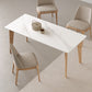 Modern Rectangle Dining Table Sintered Stone Table with Wooden Legs for Home Use 59.1"L x 31.5"W x 29.5"H Without Chairs Clearhalo 'Dining Tables & Seating' 'Dining Tables' 'dining_table' 'furn' 'furn_dining_table' 'Furniture' 'Kitchen & Dining Furniture' 6653465