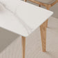 Modern Rectangle Dining Table Sintered Stone Table with Wooden Legs for Home Use Clearhalo 'Dining Tables & Seating' 'Dining Tables' 'dining_table' 'furn' 'furn_dining_table' 'Furniture' 'Kitchen & Dining Furniture' 6653470