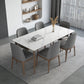 Medieval Modern 4 Legs Dining Table Stone Table for Dining Room 70.9"L x 35.4"W x 29.5"H Without Chairs Clearhalo 'Dining Tables & Seating' 'Dining Tables' 'dining_table' 'furn' 'furn_dining_table' 'Furniture' 'Kitchen & Dining Furniture' 6653490