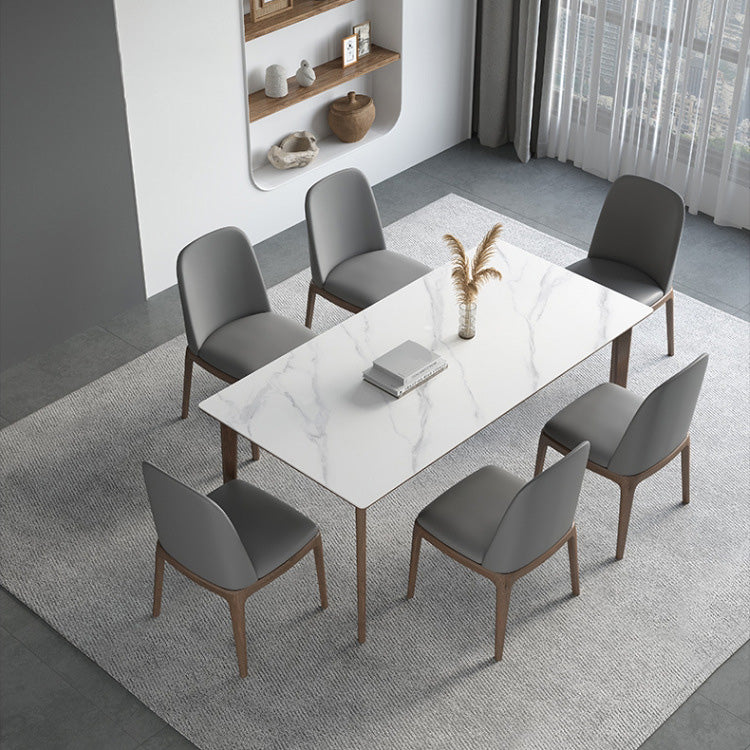 Medieval Modern 4 Legs Dining Table Stone Table for Dining Room 51.2"L x 27.6"W x 29.5"H Without Chairs Clearhalo 'Dining Tables & Seating' 'Dining Tables' 'dining_table' 'furn' 'furn_dining_table' 'Furniture' 'Kitchen & Dining Furniture' 6653491
