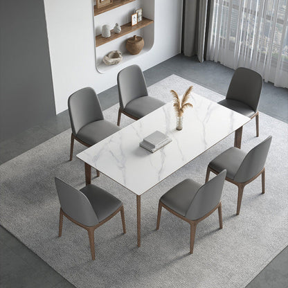 Medieval Modern 4 Legs Dining Table Stone Table for Dining Room 51.2"L x 27.6"W x 29.5"H Without Chairs Clearhalo 'Dining Tables & Seating' 'Dining Tables' 'dining_table' 'furn' 'furn_dining_table' 'Furniture' 'Kitchen & Dining Furniture' 6653491