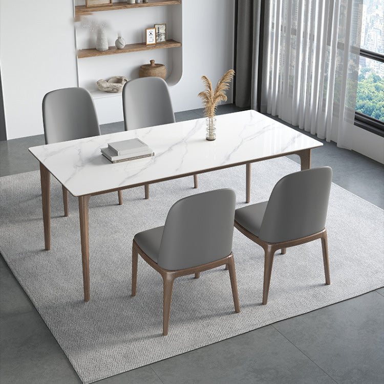 Medieval Modern 4 Legs Dining Table Stone Table for Dining Room 55.1"L x 31.5"W x 29.5"H Without Chairs Clearhalo 'Dining Tables & Seating' 'Dining Tables' 'dining_table' 'furn' 'furn_dining_table' 'Furniture' 'Kitchen & Dining Furniture' 6653492