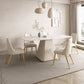 Glam White Dining Table Stone Rectangular Table for Dining Room 55.1"L x 31.5"W x 29.5"H Without Chairs Clearhalo 'Dining Tables & Seating' 'Dining Tables' 'dining_table' 'furn' 'furn_dining_table' 'Furniture' 'Kitchen & Dining Furniture' 6653508