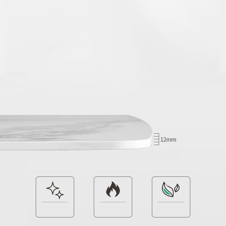 Glam White Dining Table Stone Rectangular Table for Dining Room Clearhalo 'Dining Tables & Seating' 'Dining Tables' 'dining_table' 'furn' 'furn_dining_table' 'Furniture' 'Kitchen & Dining Furniture' 6653514