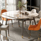 Moderne ronde eettafel van gesinterde stenen tafel met houten poten voor thuisgebruik