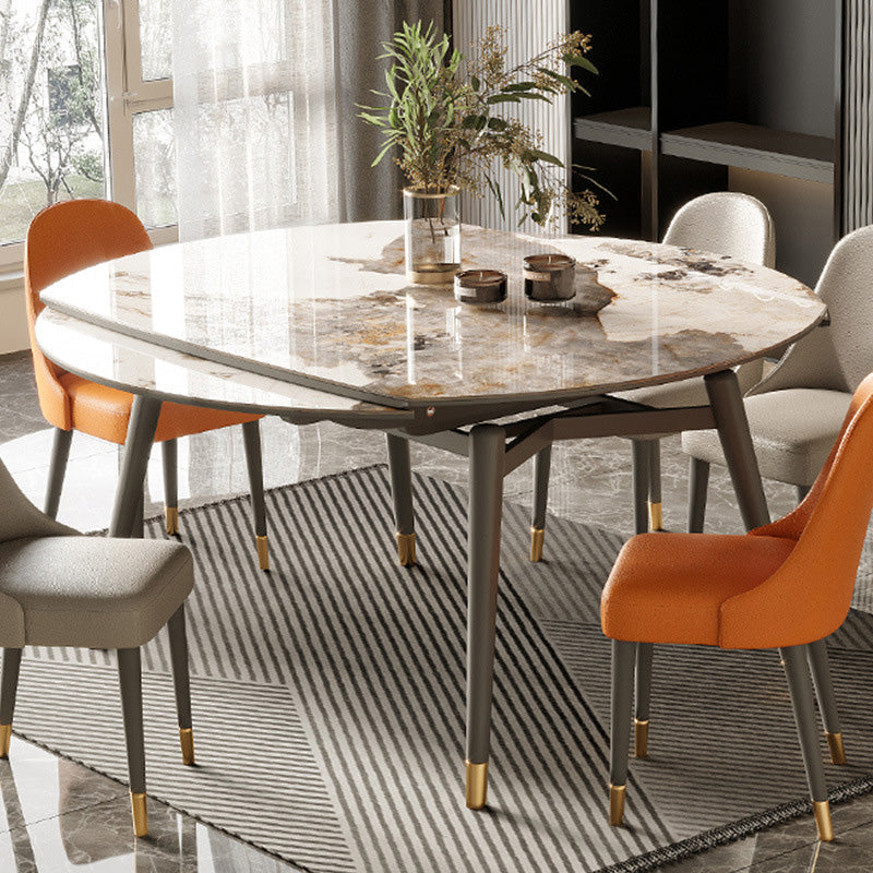 Moderne ronde eettafel van gesinterde stenen tafel met houten poten voor thuisgebruik